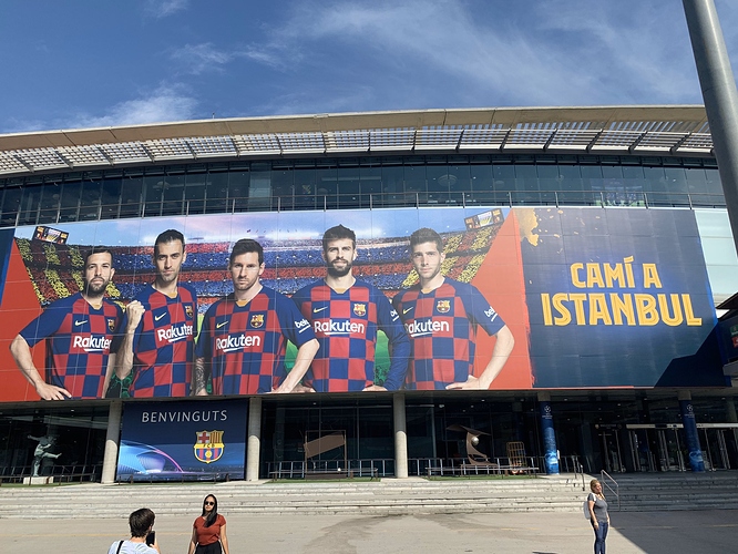 Camp Nou entrance banner