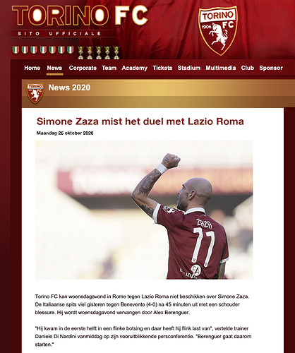 Zaza geblesseerd